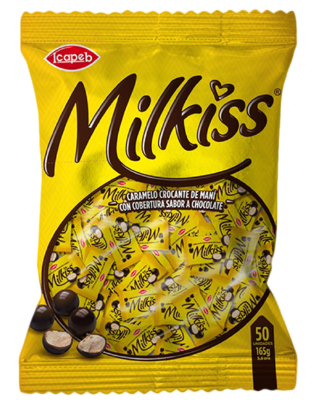 Funda de caramelos milk kiss en Quito, Guayaquil y todo Ecuador de fábrica de golosinas Icapeb